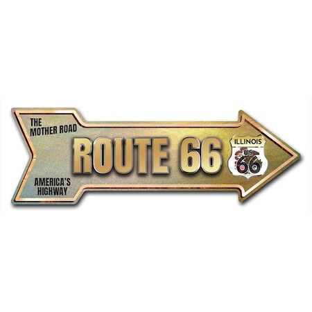 Route 66 Illinois Arrow Decal Funny Home Decor 24in Wide